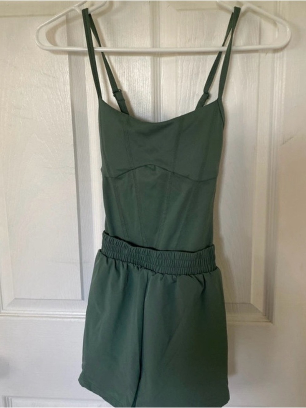 PINK Victoria's Secret Olive Green Spaghetti-Strap Romper